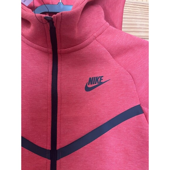 Nike Sportswear Tech Fleece Kids' Full Zip Red Hoodie Size Medium HV5867-672 - Picture 4 of 10